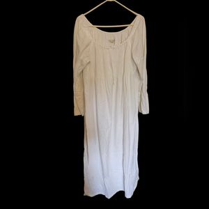 Green cotton maxi white dress